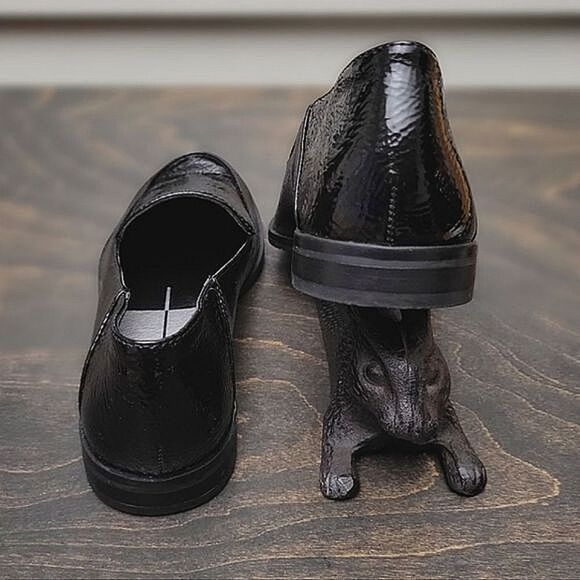 Dolce Vita Calla black faux patent pebbled leather loafers - Picture 4 of 9